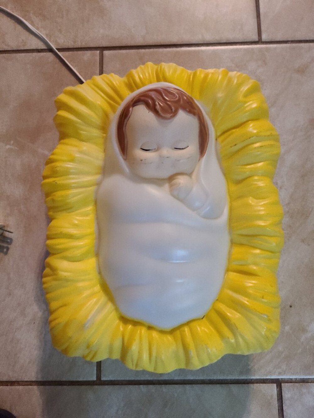 VTG General Foam Plastic Co. Baby Jesus Manger Blow Mold Lighted